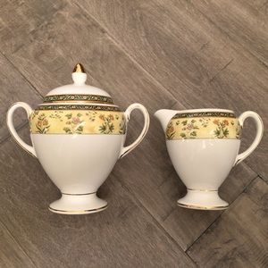 Wedgwood India Sugar Bowl and Creamer Globe Shape